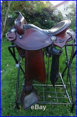 14-18 Inches Seat Available Free Matching Leather Headstall ME Enterprises Premium Leather Western Barrel Racing Adult Horse Saddle Tack Reins /& Saddle Pad Breast Collar