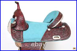 06HS HILASON Western Trail Barrel Racing American Leather Treeless Saddle