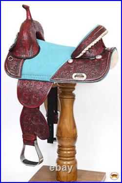 06HS HILASON Western Trail Barrel Racing American Leather Treeless Saddle