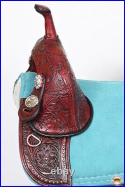 06HS HILASON Western Trail Barrel Racing American Leather Treeless Saddle