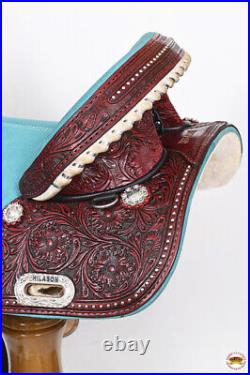 06HS HILASON Western Trail Barrel Racing American Leather Treeless Saddle