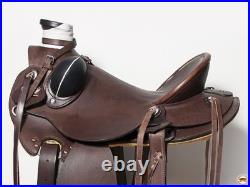 10BH 17 In Western Horse Wade Saddle American Leather Ranch Roping Dark Brown