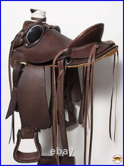 10BH 17 In Western Horse Wade Saddle American Leather Ranch Roping Dark Brown