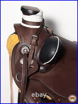 10BH 17 In Western Horse Wade Saddle American Leather Ranch Roping Dark Brown