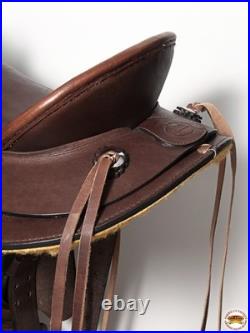 10BH 17 In Western Horse Wade Saddle American Leather Ranch Roping Dark Brown