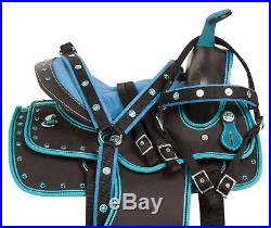 10 12 13 Blue Crystal Western Youth Kids Pony Saddle Tack Pleasure Trail Horse