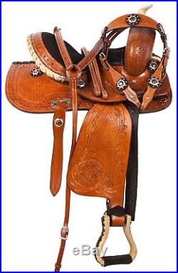 10 12 13 Pony Leather Saddle Tack Western Youth Kids Saddle Tack Set