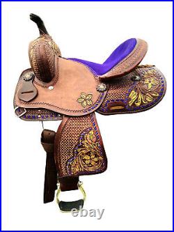 10 12 13 Western Youth Kids Barrel Horse Saddle Floral Tooled Premium Quality
