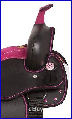10 12 13 Western Youth Kids Pony Saddle Tack Set Pleasure Trail Horse Pink Girls
