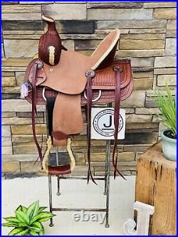 10- Alamo Wildstar Saddle Co. Tooled- Western Saddle, Ranch, Cowboy, Youth