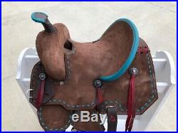 10 New Western Leather Youth Child Horse Pony Ranch Buck Stiched Saddle