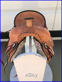 10 New Western Leather Youth Child Horse Pony Ranch Saddle Natural Buck-stiched