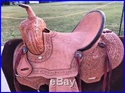 10 New Western Leather Youth Child Horse Pony Ranch Saddle Natural Carving