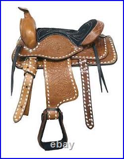 10 Pony Brown Buckaroo Buckstitch Laced Cowboy Saddle