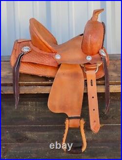 10 Used Western Cowboy High Back Kids Children Tan Leather Mini Pony Saddle