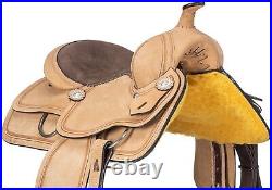 10 Western Trail Saddle Roughout Leather Suede Seat King Series Tough 1