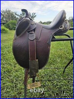 11 Inch Youth Australian Stockman Bush Rider Saddle Horn Dark Oil Regular Tree