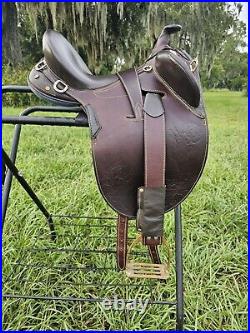 11 Inch Youth Australian Stockman Bush Rider Saddle Horn Dark Oil Regular Tree