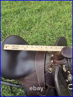 11 Inch Youth Australian Stockman Bush Rider Saddle Horn Dark Oil Regular Tree