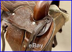 12 Brown Youth Western Pony Saddle Leather Kids Saddle