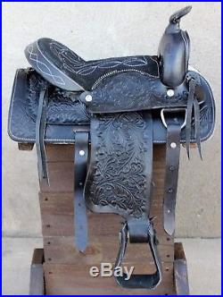12 Kids Leather Western Pony Saddle Mini Shetland Pony Saddle