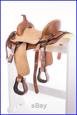 12 New Western Leather Youth Child Horse Pony Ranch Saddle Hard Seat