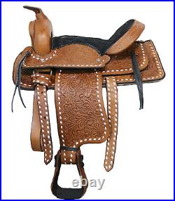 12 Pony Brown Western Buckstitch Rodeo Buckaroo Cowboy Saddle