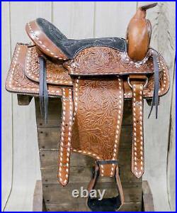 12 Pony Brown Western Buckstitch Rodeo Buckaroo Cowboy Saddle