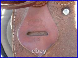 12'' SQ H BARS SANTA FE Saddlery leather western Barrel /trail saddle SQH BARS
