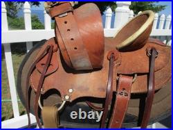 12'' SQ H BARS SANTA FE Saddlery leather western Barrel /trail saddle SQH BARS