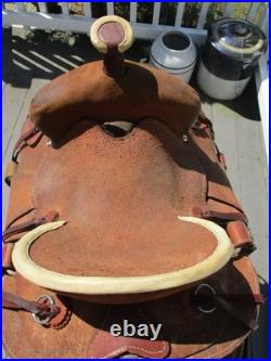 12'' SQ H BARS SANTA FE Saddlery leather western Barrel /trail saddle SQH BARS