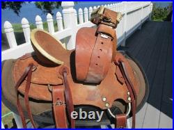 12'' SQ H BARS SANTA FE Saddlery leather western Barrel /trail saddle SQH BARS