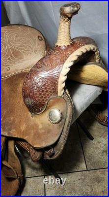 13.5 Circle Y Martha Josey Barrel Racing Saddle Leather YOAKUM, INC. Texas