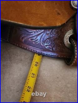 13.5 Circle Y Martha Josey Barrel Racing Saddle Leather YOAKUM, INC. Texas