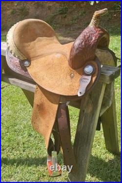 13.5 Santa Fe Leather Western Barrel Racing Horse Saddle
