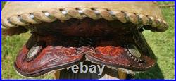 13.5 Santa Fe Leather Western Barrel Racing Horse Saddle