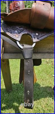 13.5 Santa Fe Leather Western Barrel Racing Horse Saddle