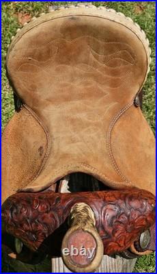 13.5 Santa Fe Leather Western Barrel Racing Horse Saddle