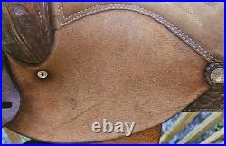 13.5 Santa Fe Leather Western Barrel Racing Horse Saddle