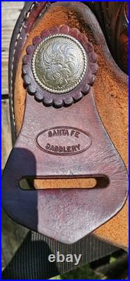 13.5 Santa Fe Leather Western Barrel Racing Horse Saddle