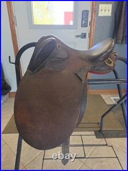 13 Australian Stock Saddle Youth Pony Brown Leather Poley Aussie Saddle