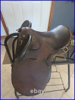 13 Australian Stock Saddle Youth Pony Brown Leather Poley Aussie Saddle