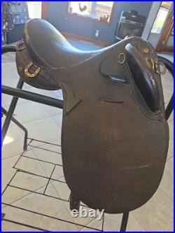 13 Australian Stock Saddle Youth Pony Brown Leather Poley Aussie Saddle