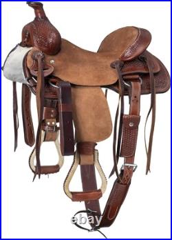 13 Childs Western Caldwell Rope Saddle Roughout and Tooled Leather