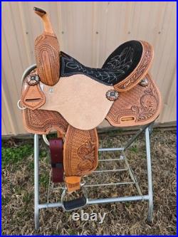 13 Cowboy Pro Youth All Around Western Saddle Basket Stamped Tooling