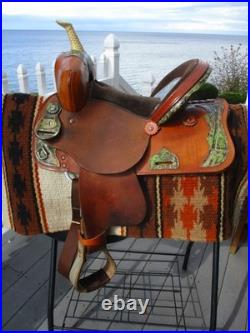 13'' FQH BARS #73 Circle A American Saddlery leather western Camo Barrel saddle