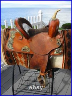 13'' FQH BARS #73 Circle A American Saddlery leather western Camo Barrel saddle 13'' FQH BARS #73 Circle A American Saddlery leather western Camo Barrel saddle