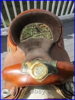 13'' FQH BARS #73 Circle A American Saddlery leather western Camo Barrel saddle