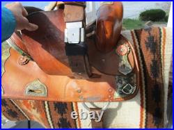 13'' FQH BARS #73 Circle A American Saddlery leather western Camo Barrel saddle