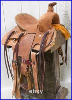 13 High Back Roughout Leather Youth Western Saddle